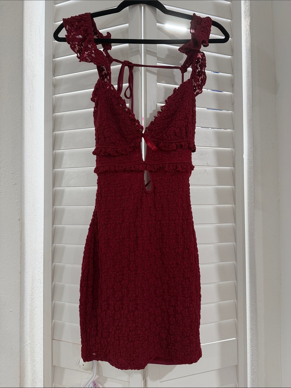 Windsor Burgundy Lace Mini Dress